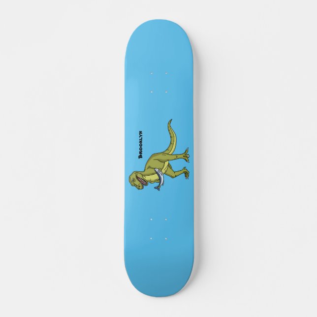 Skateboard Illustration de dinosaure T rex drôle  (Devant)