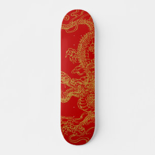 Skateboard Illustration de dragon oriental