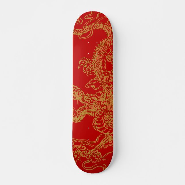 Skateboard Illustration de dragon oriental (Devant)