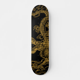 Skateboard Illustration de dragon oriental