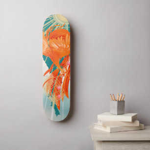 Skateboard Illustration de la cage dorée de l'oiseau de feu d