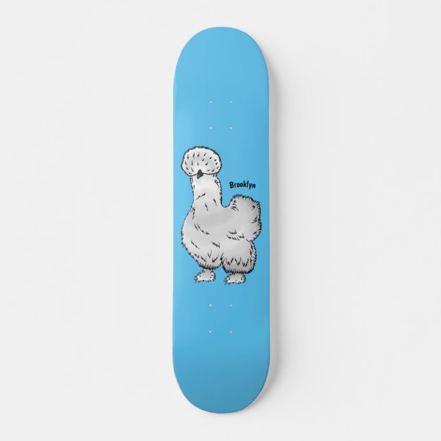 Skateboard Illustration de la caricature du poulet Silkie (Devant)
