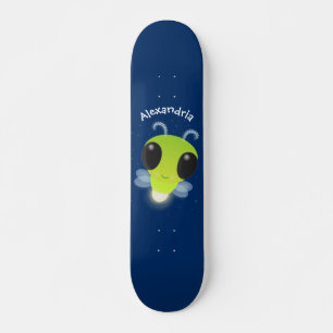 Skateboard Illustration de la luciole vert mou