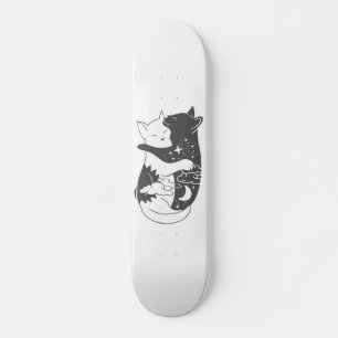 Skateboard Illustration de la nuit du chat de jour - Choisir 