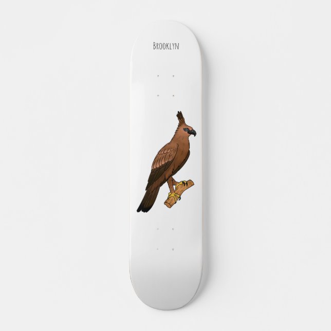 Skateboard Illustration de l'aigle à faucon de Javan (Devant)