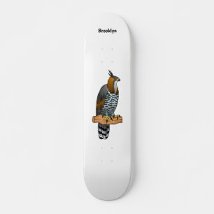 Skateboard Illustration de l'aigle à faucon orné