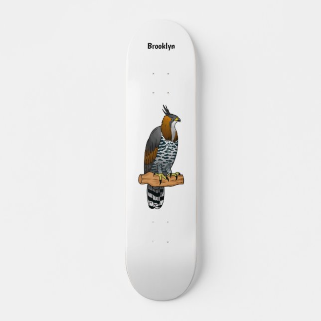 Skateboard Illustration de l'aigle à faucon orné (Devant)