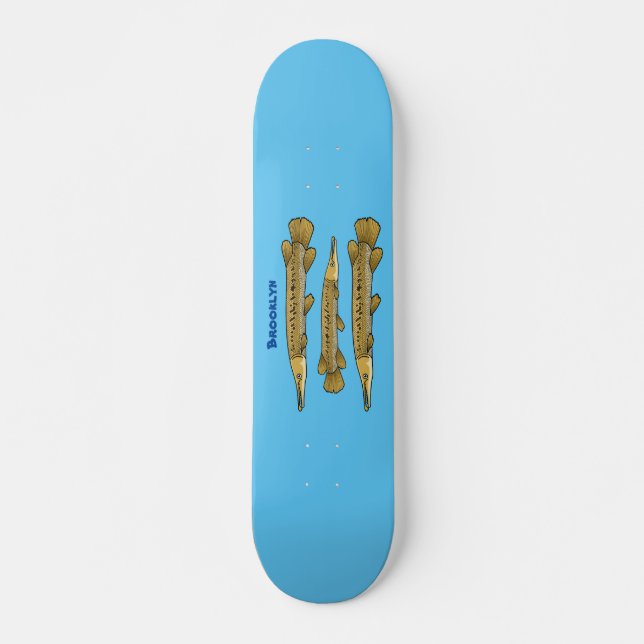 Skateboard Illustration de l'alligator garfish (Devant)