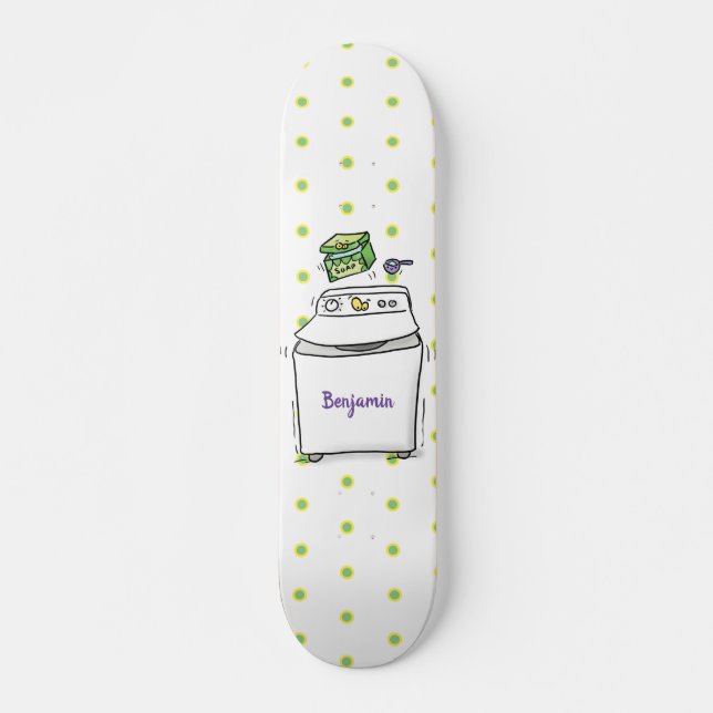 Skateboard Illustration de lave-linge mignonne (Devant)