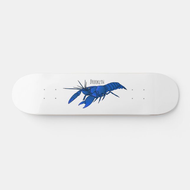 Skateboard Illustration de l'écrevisse marron bleu (Horz)