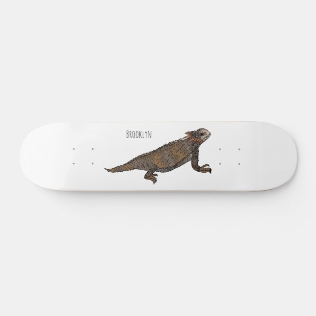 Skateboard Illustration de lézard à cornes de Regal (Horz)