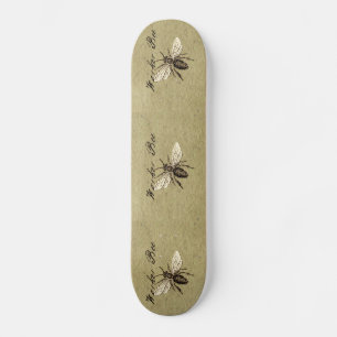 Skateboard Illustration de l'insecte d'abeille vintage