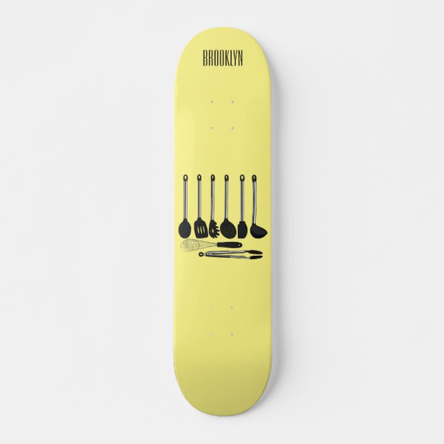 Skateboard Illustration de l'ustensile de cuisine (Devant)