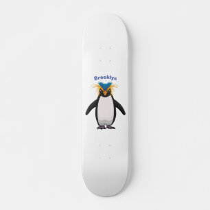 Skateboard Illustration de mignon macaroni pingouin