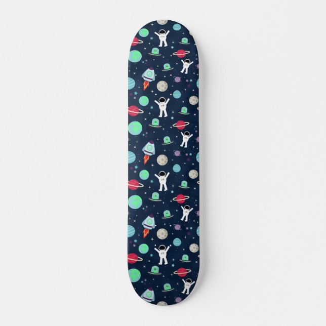 Skateboard illustration de motif spatial (Devant)