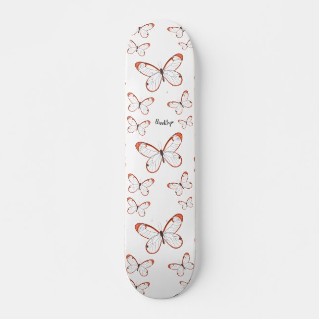 Skateboard Illustration de papillon en verre (Devant)