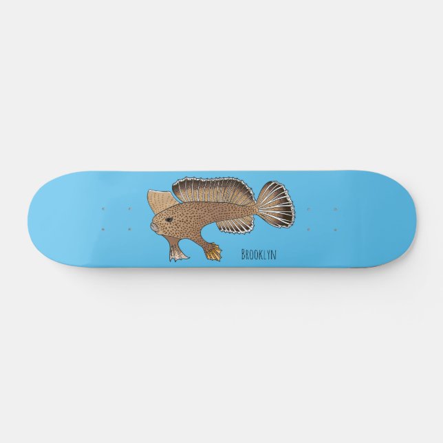 Skateboard Illustration de poisson à main (Horz)