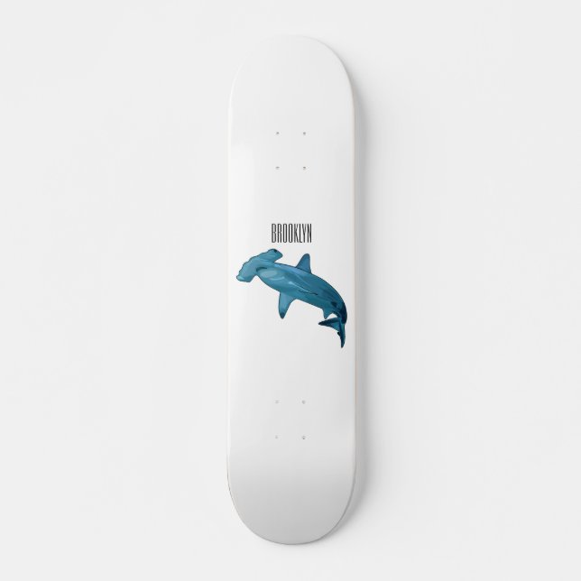 Skateboard Illustration de requin marteau (Devant)