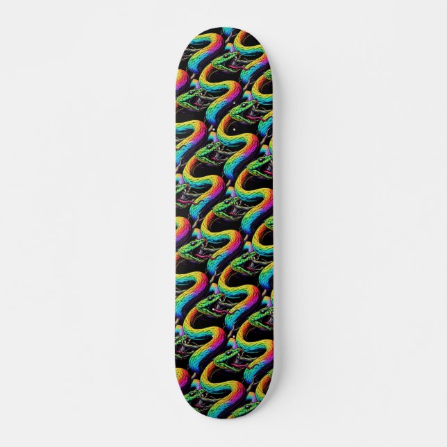 Skateboard Illustration de serpent coloré (Devant)