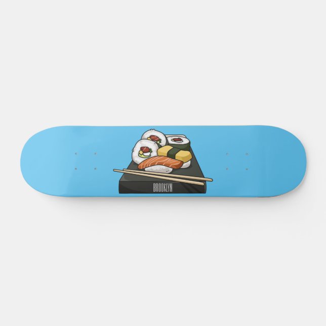 Skateboard Illustration de sushi (Horz)