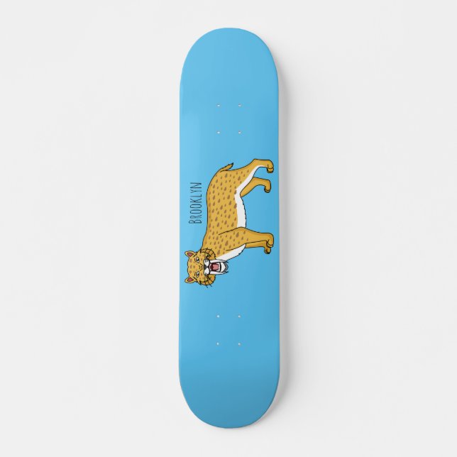 Skateboard Illustration de tigre à dents de sabre (Devant)
