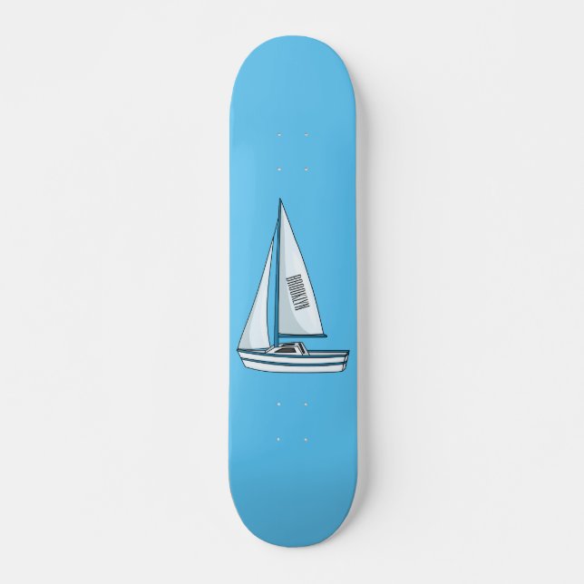 Skateboard Illustration de voilier (Devant)