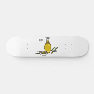 Skateboard Illustration d'huile d'olive