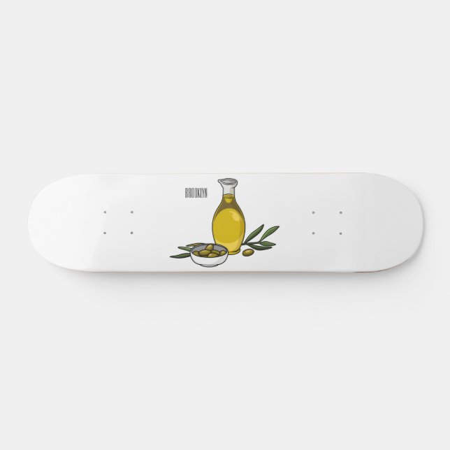 Skateboard Illustration d'huile d'olive (Horz)