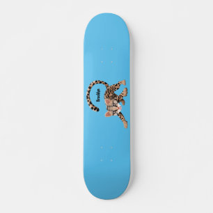 Skateboard Illustration d'ocelot mignon