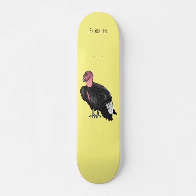 Skateboard Illustration d'oiseau condor de Californie (Devant)