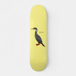 Skateboard Illustration d'oiseau cormoran à pattes rouges