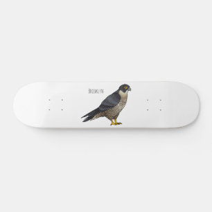Skateboard Illustration d'oiseau de faucon pèlerin