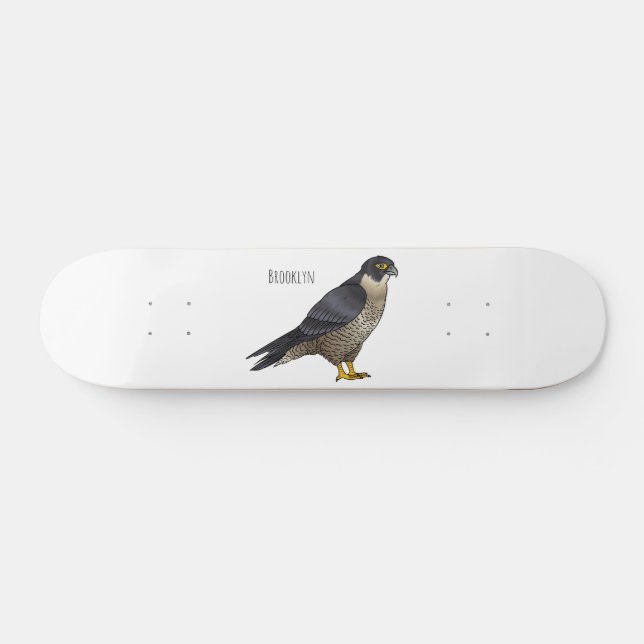 Skateboard Illustration d'oiseau de faucon pèlerin (Horz)