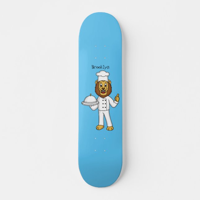 Skateboard Illustration du chef mignon lion (Devant)