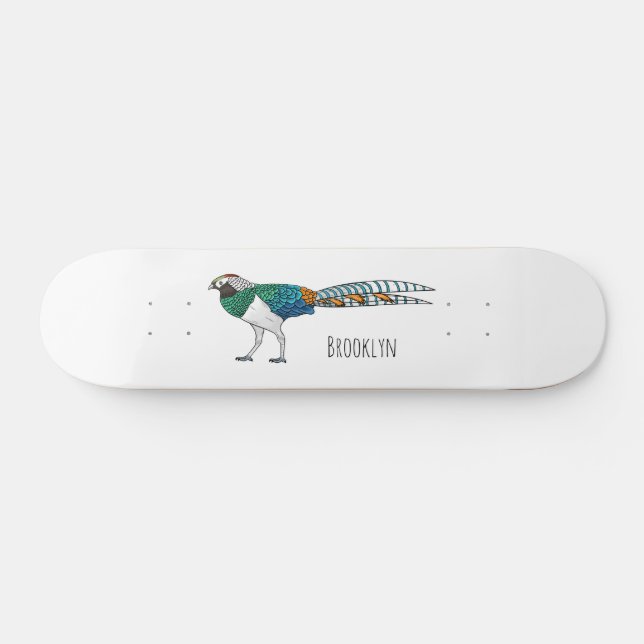 Skateboard Illustration du faisan de Lady Amherst (Horz)