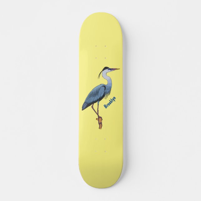 Skateboard Illustration du grand héron bleu (Devant)