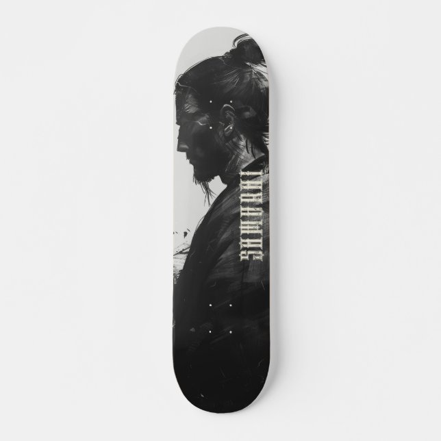 Skateboard Illustration du guerrier samouraï (Devant)