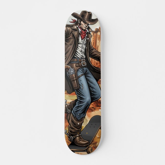 Skateboard Illustration du patinage de cowboy (Devant)