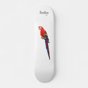 Skateboard Illustration du perroquet de macaw Scarlet