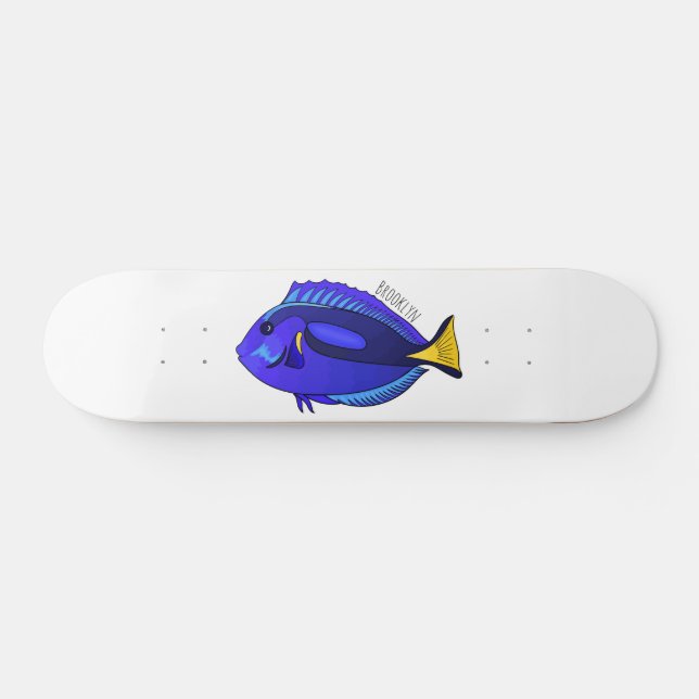 Skateboard Illustration du poisson de la cuve bleue (Horz)