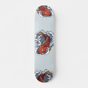 Skateboard Illustration du poisson rouge japonais Koi