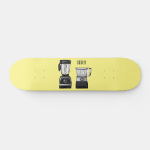 Skateboard Illustration du processeur et du mixeur alimentair