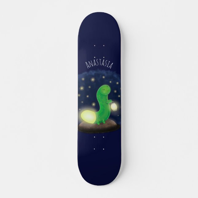 Skateboard Illustration du ver vert mou (Devant)