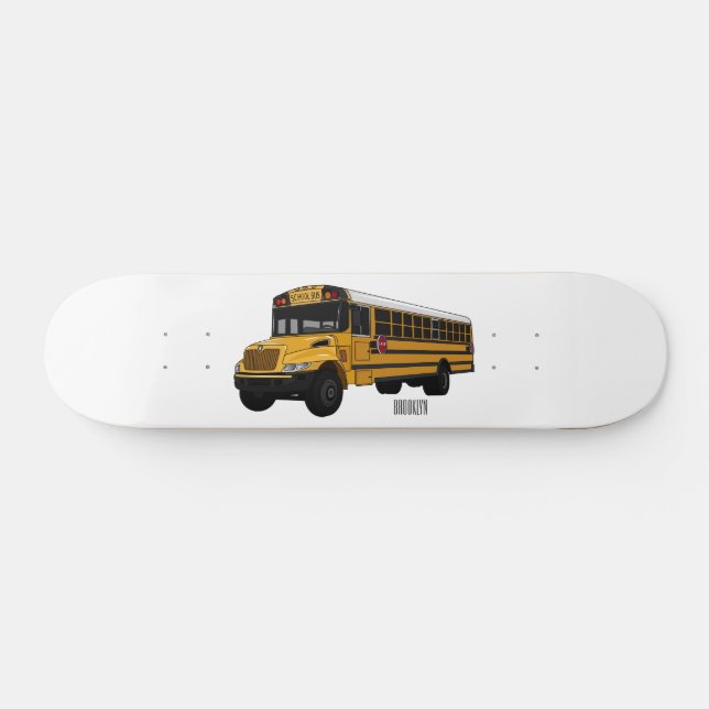 Skateboard Illustration d'un autobus scolaire (Horz)