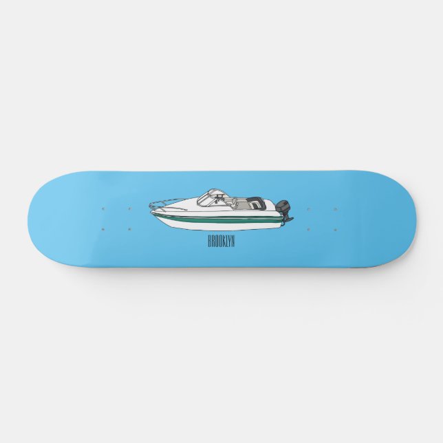 Skateboard Illustration d'un bateau à moteur (Horz)