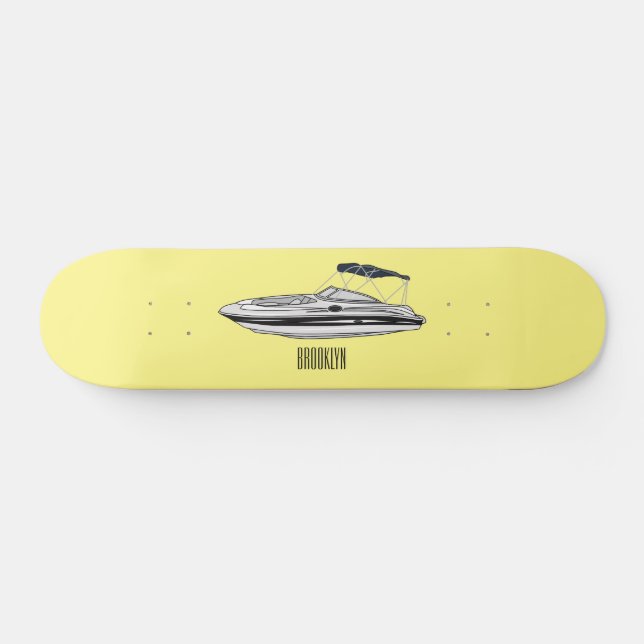 Skateboard Illustration d'un bateau à moteur (Horz)