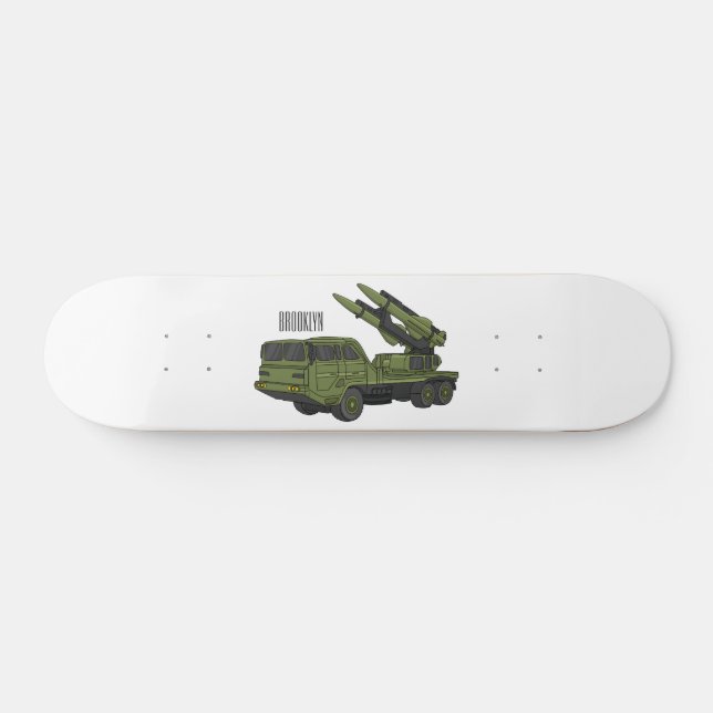 Skateboard Illustration d'un camion de missiles militaires (Horz)