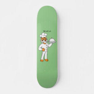 Skateboard Illustration d'un chef tigre drôle et mignon 