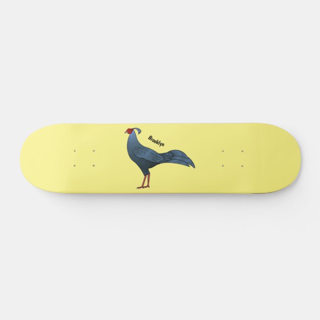 Skateboard Illustration d'un oiseau siamois abattu par un feu (Horz)
