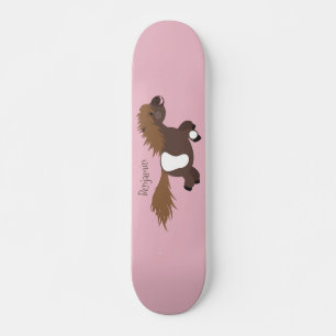 Skateboard Illustration d'un poney de Shetland mignon
